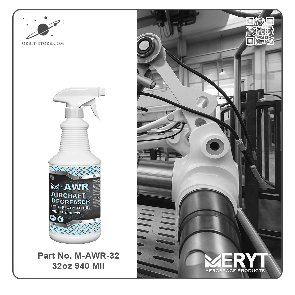 M-AWR-32 Aircraft Degreaser — MIL-PRF-87937D Type II — 32 oz spray bottle (946 mL)