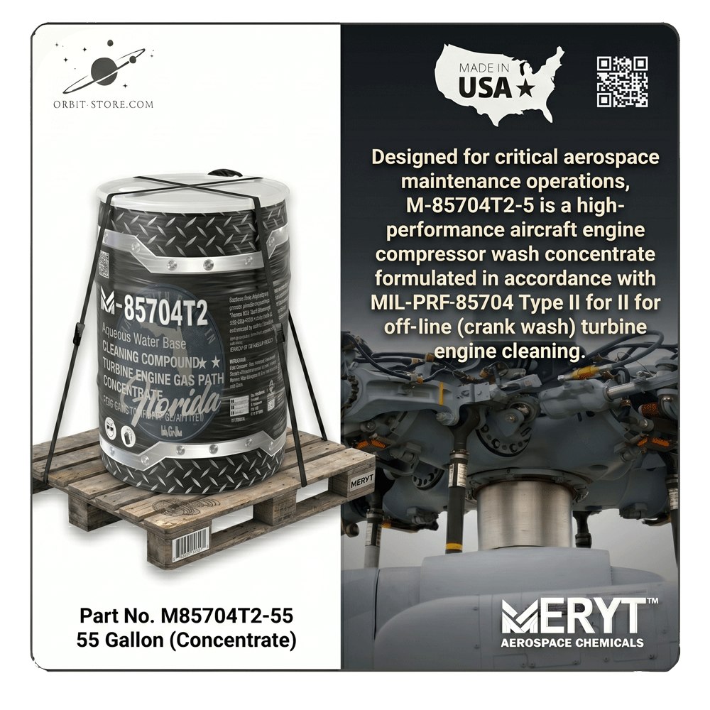 M-85704T2-55 Turbine Engine Gas Path Cleaner — MIL-PRF-85704 Type II — 55 US gallon drum (208.2 L)