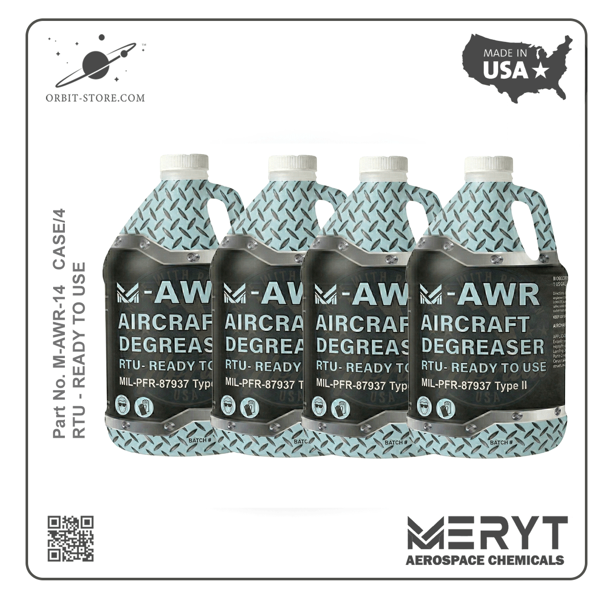 M-AWR-14 Aircraft Degreaser — MIL-PRF-87937D Type II — Case of 4 × 1 US gallon