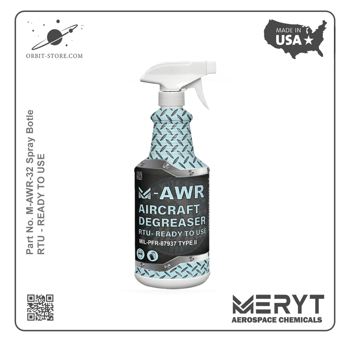 M-AWR-32 Aircraft Degreaser — MIL-PRF-87937D Type II — 32 oz spray bottle (946 mL)