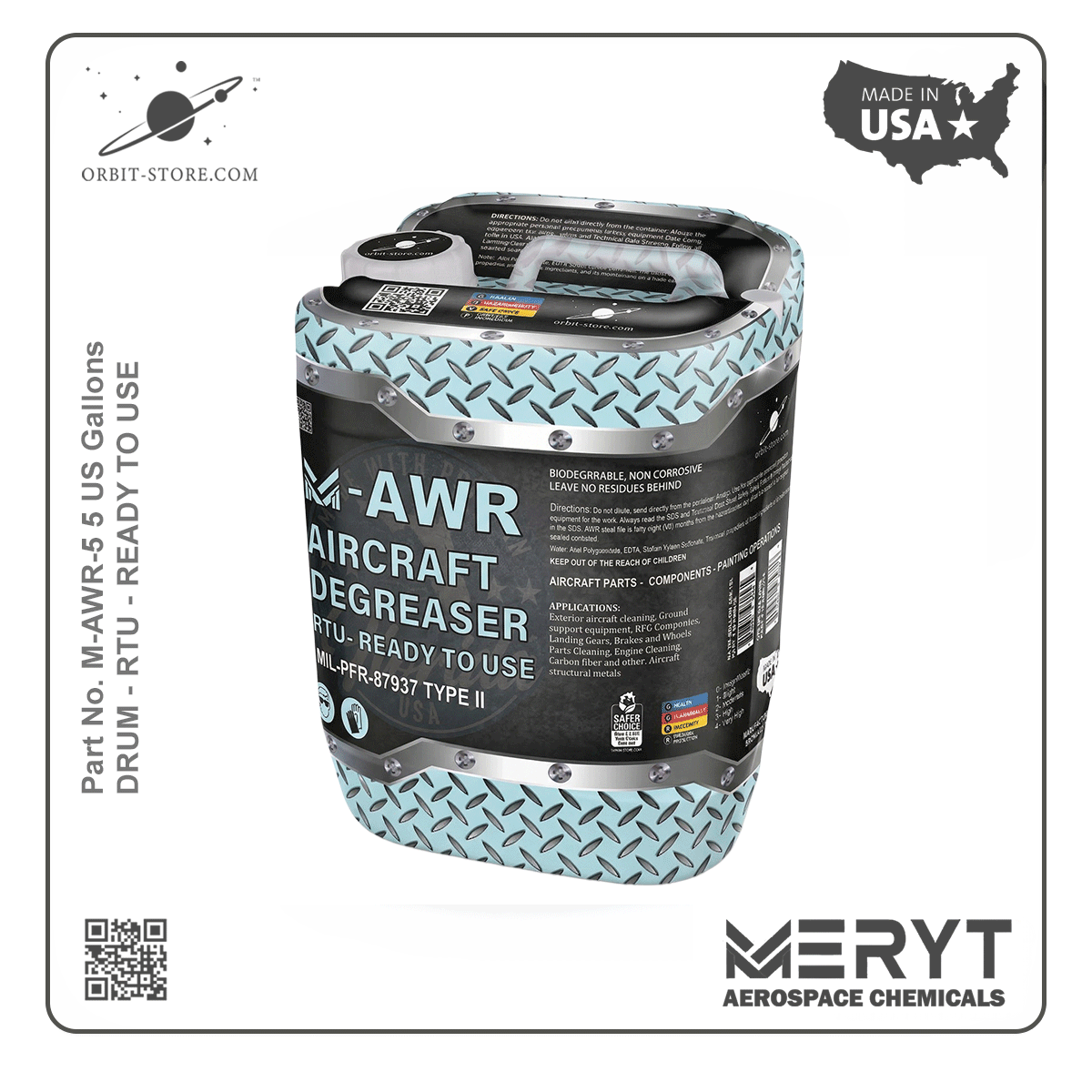 M-AWR-5 Aircraft Degreaser — MIL-PRF-87937D Type II — 5 US gallons (18.9 L)