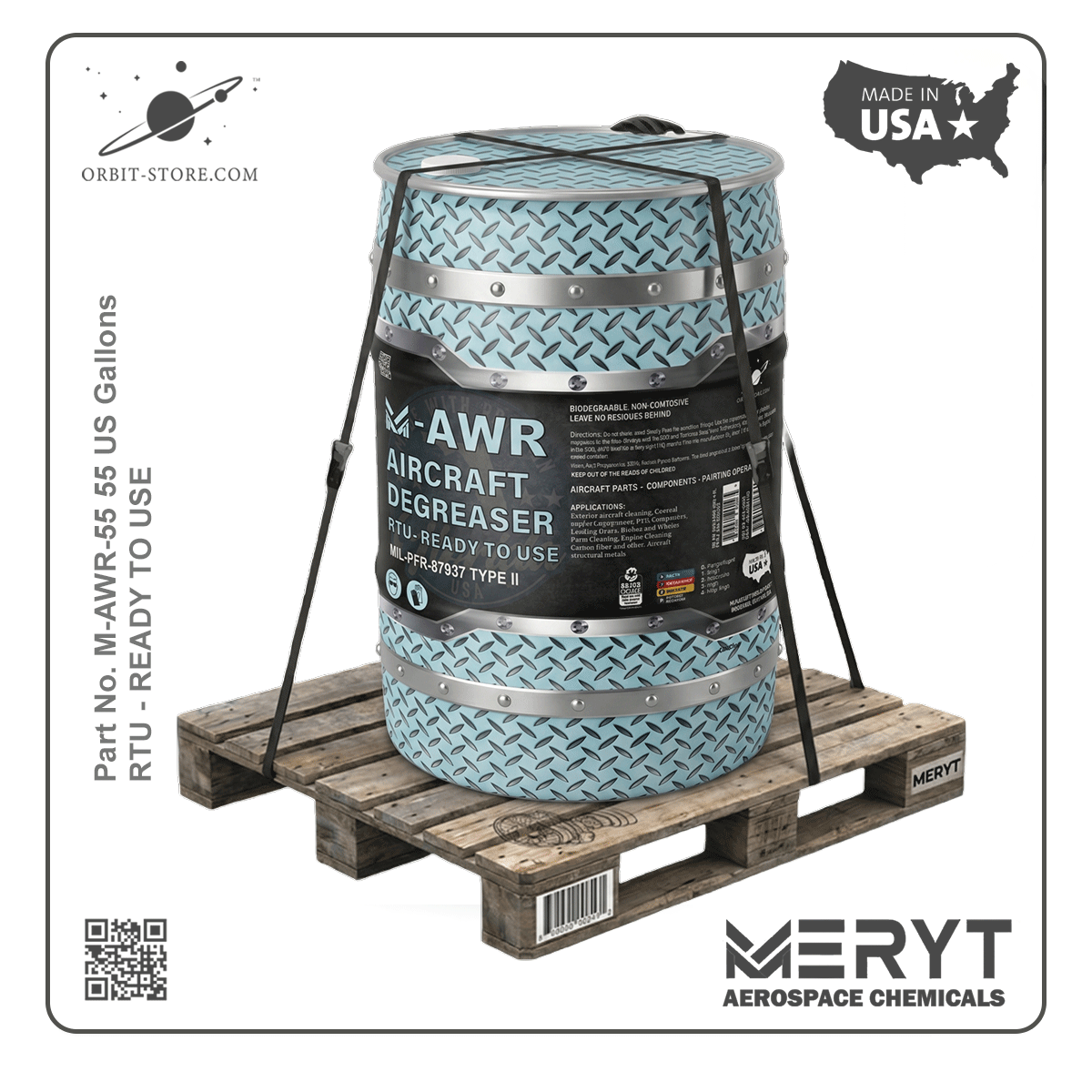 M-AWR-55 Aircraft Degreaser — MIL-PRF-87937D Type II — 55 US gallon drum (208.2 L)