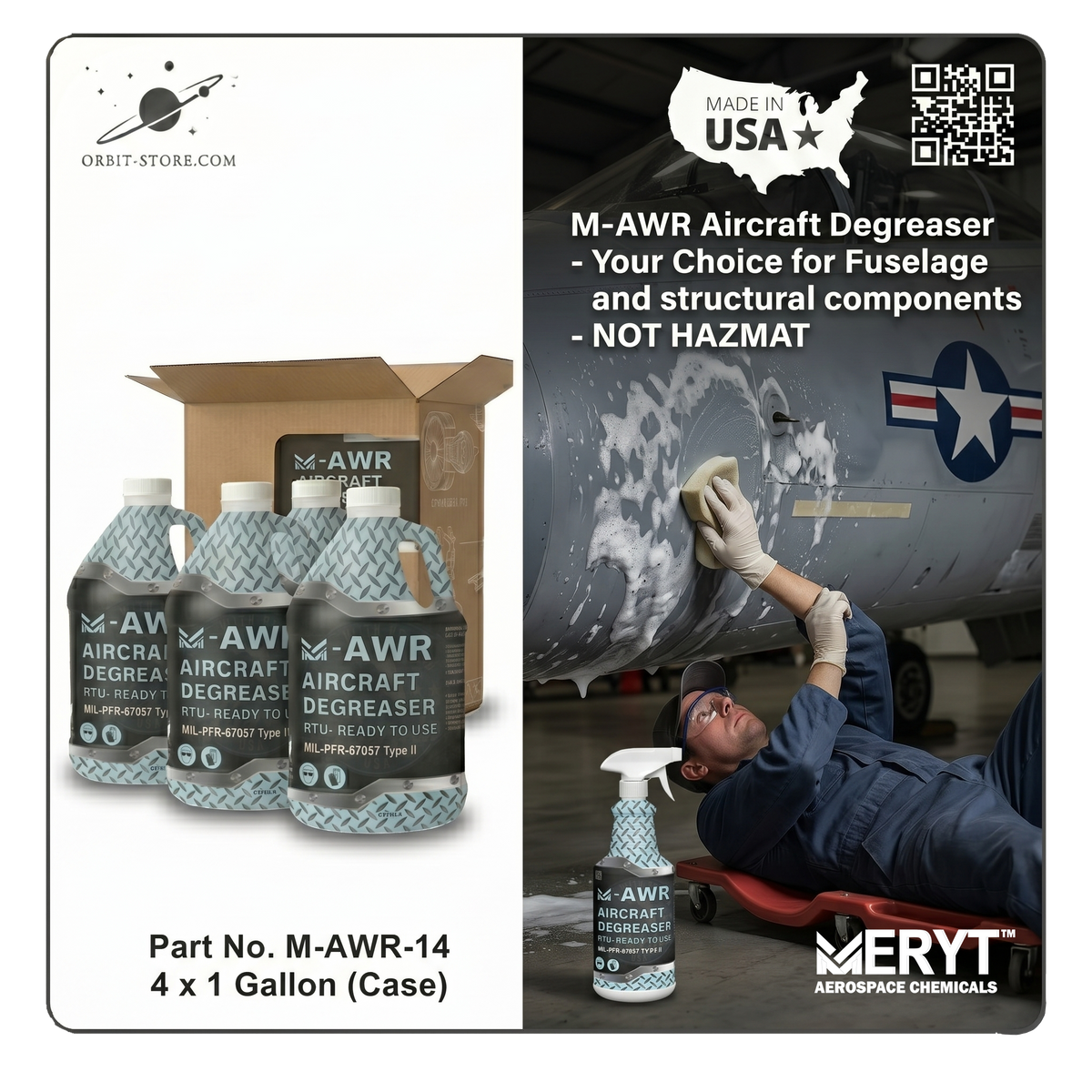 M-AWR-14 Aircraft Degreaser — MIL-PRF-87937D Type II — Case of 4 × 1 US gallon