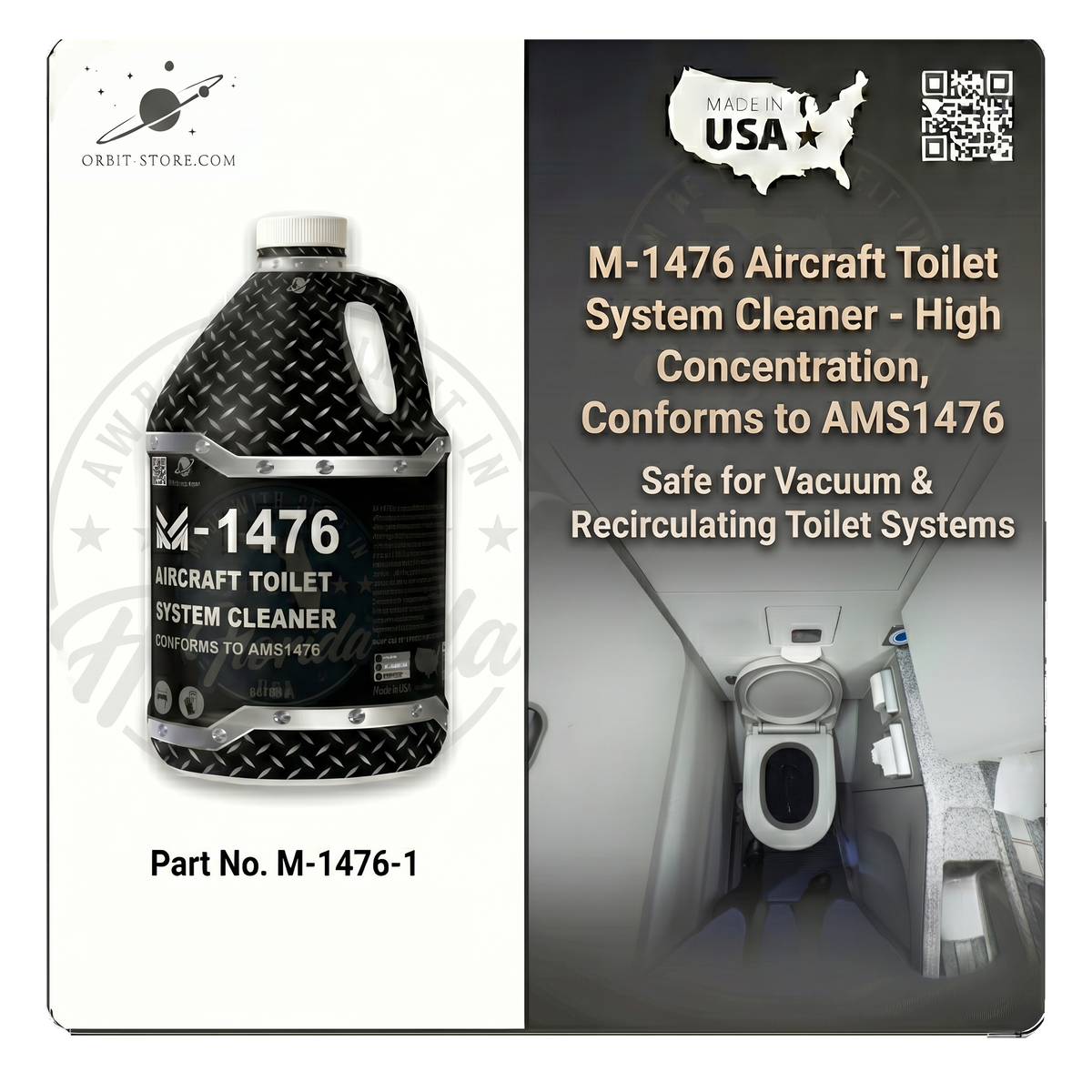 Part No. M-1476-1 – AMS 1476B Aircraft Toilet System Cleaner – Aviation Lavatory Descaler (1 Gallon)