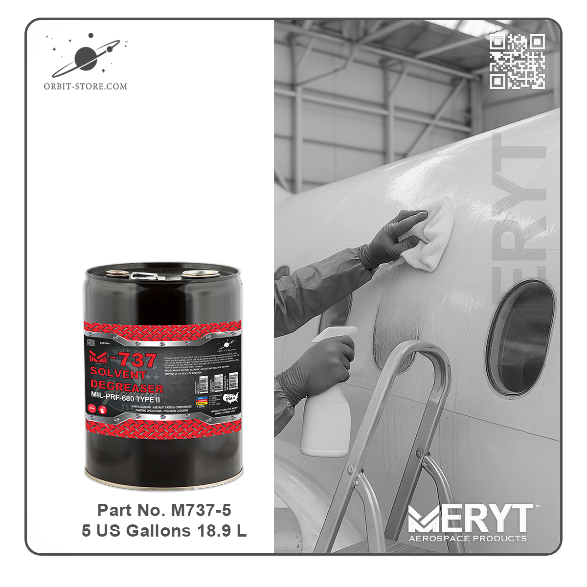 M-737-5 Solvent Degreaser — MIL-PRF-680 Type II — 5 US gallons (18.9 L)