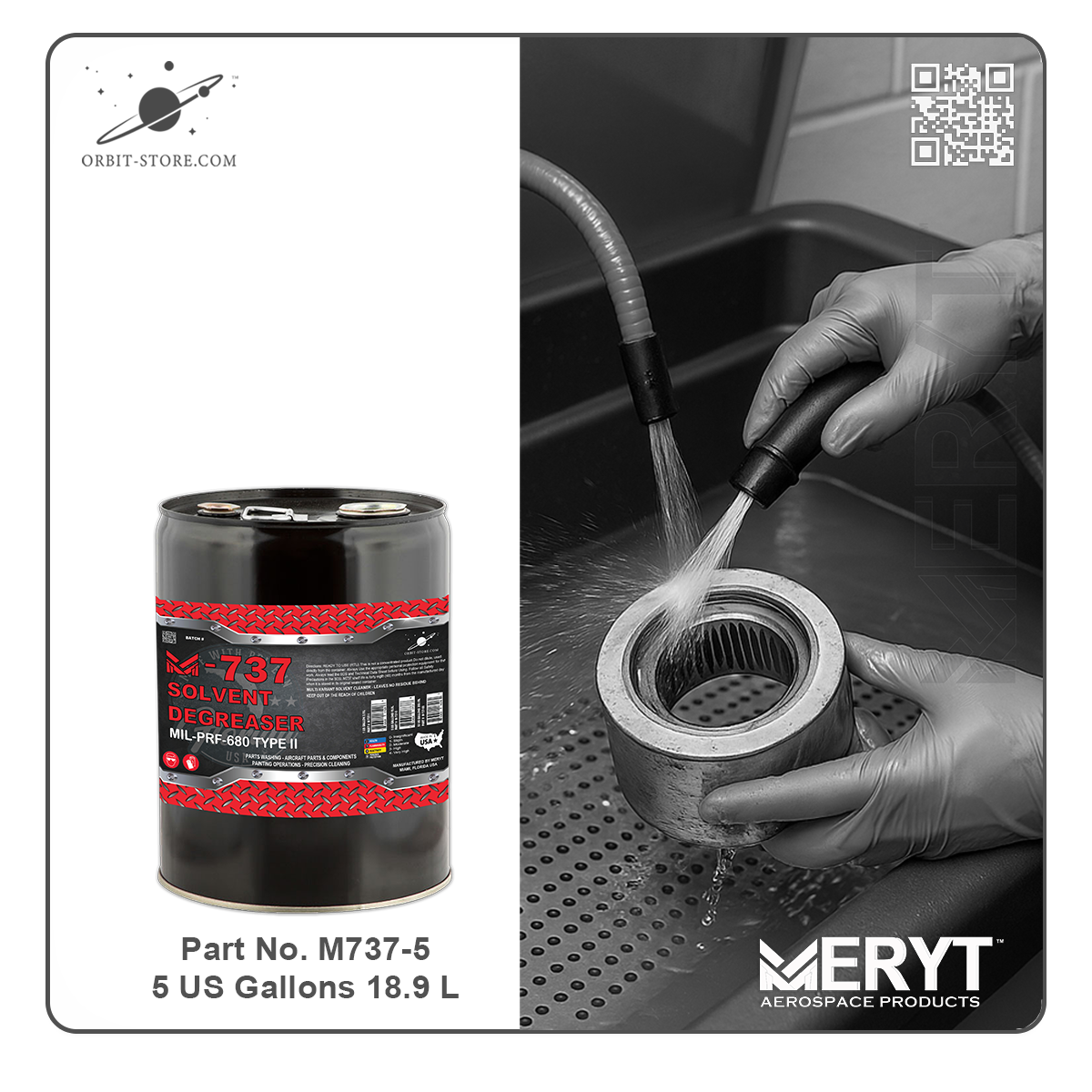 M-737-5 Solvent Degreaser — MIL-PRF-680 Type II — 5 US gallons (18.9 L)