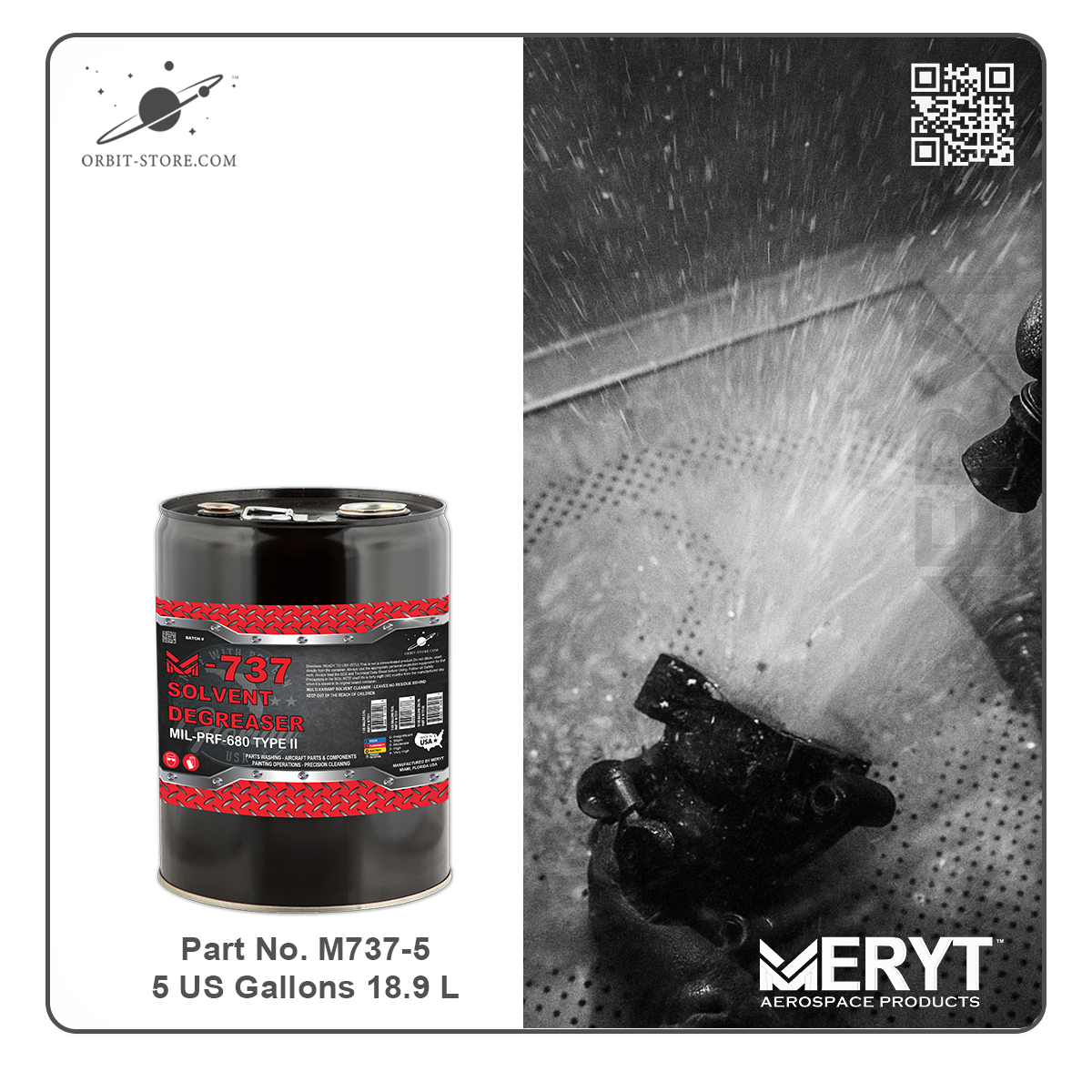 M-737-5 Solvent Degreaser — MIL-PRF-680 Type II — 5 US gallons (18.9 L)