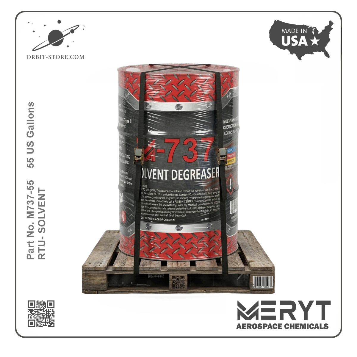 M-737-55 Solvent Degreaser — MIL-PRF-680 Type II — 55 US gallon drum (208.2 L)