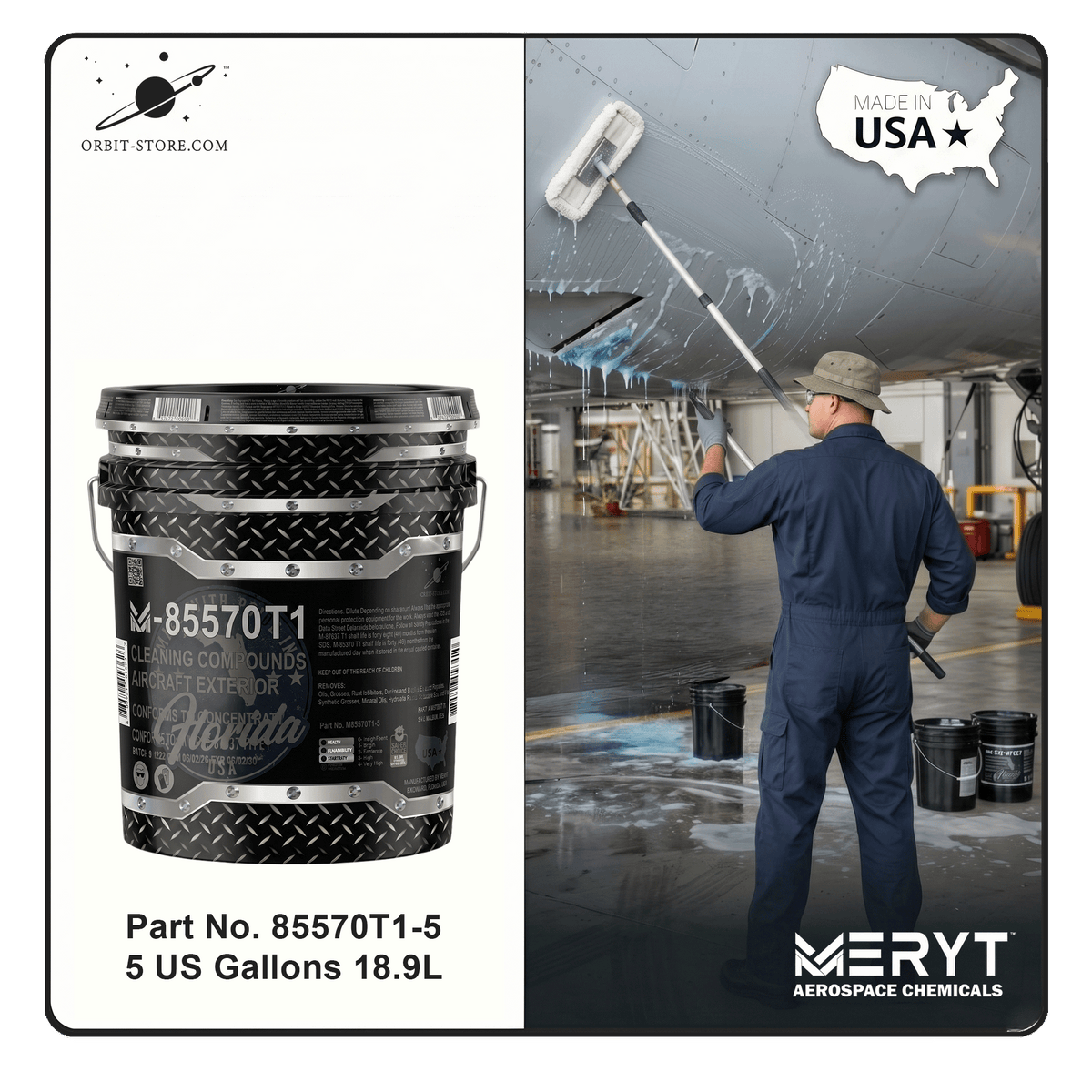 M-85570T1-5 Aircraft Exterior Cleaner — MIL-PRF-85570 Type I — 5 US gallons (18.9 L)
